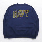 Vintage 90s USA Made US NAVY Sweatshirt SOFFE Sweatshirt XL Navy Double-sided Print Military