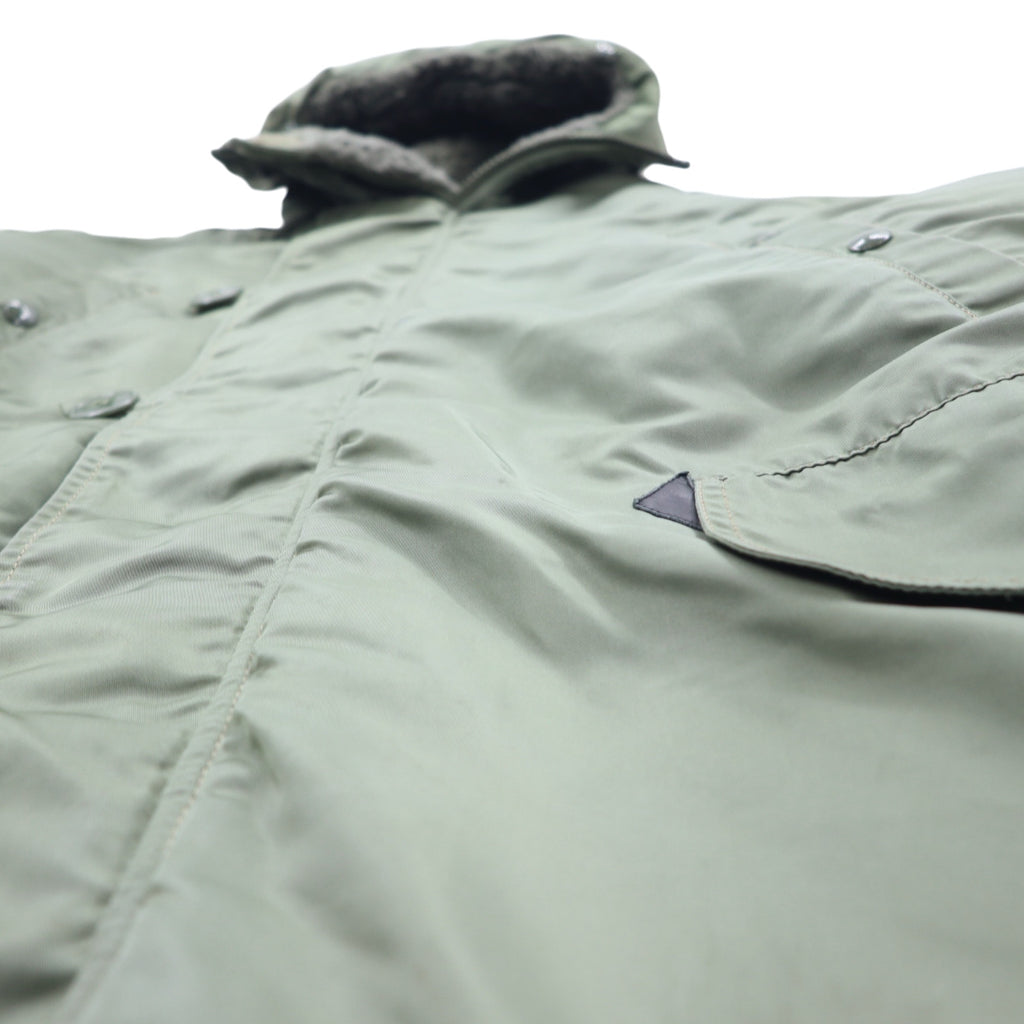 ALPHA INDUSTRIES INC N-3B Flight Jacket, M, Khaki, Polyester, Drawstring, Detachable Fur, MIL-J-6279