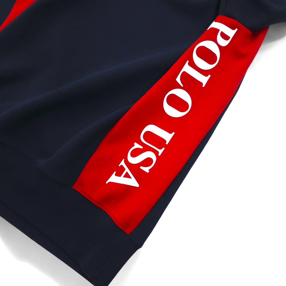 Polo by Ralph Lauren Crew Neck Sweatshirt, XS, Navy, Red, Cotton, Back Print
