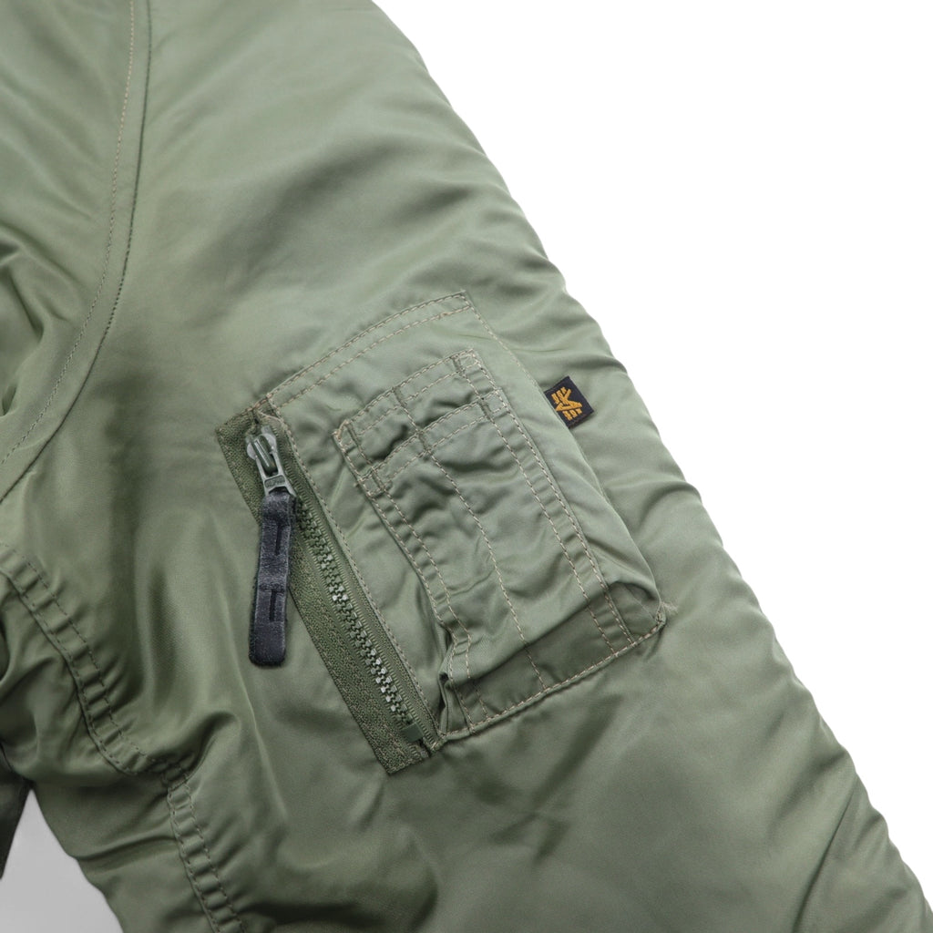 ALPHA INDUSTRIES INC N-3B Flight Jacket, M, Khaki, Polyester, Drawstring, Detachable Fur, MIL-J-6279