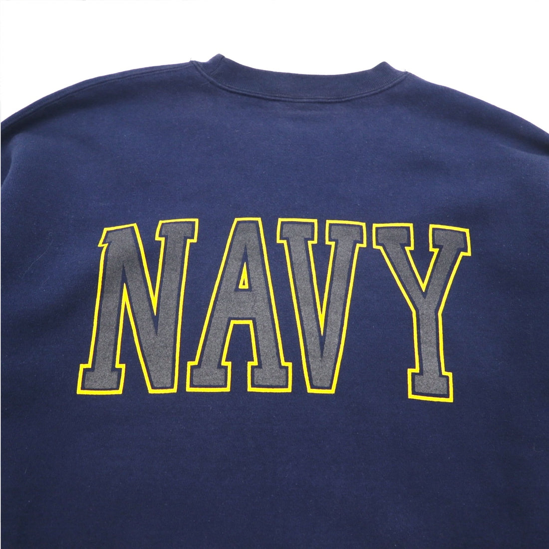 Vintage 90s USA Made US NAVY Sweatshirt SOFFE Sweatshirt XL Navy Double-sided Print Military