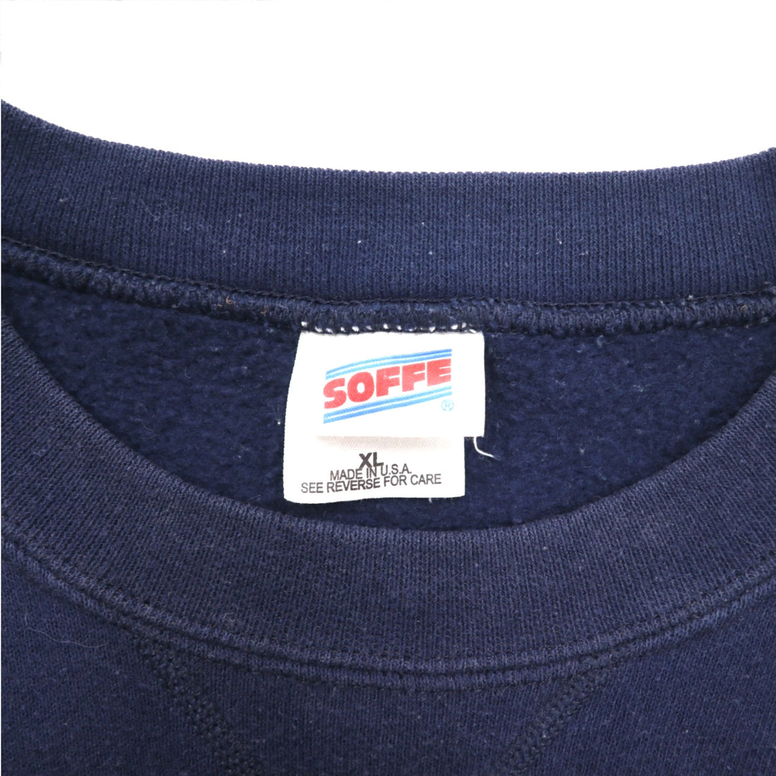 Vintage 90s USA Made US NAVY Sweatshirt SOFFE Sweatshirt XL Navy Double-sided Print Military