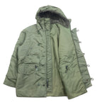 ALPHA INDUSTRIES INC N-3B Flight Jacket, M, Khaki, Polyester, Drawstring, Detachable Fur, MIL-J-6279