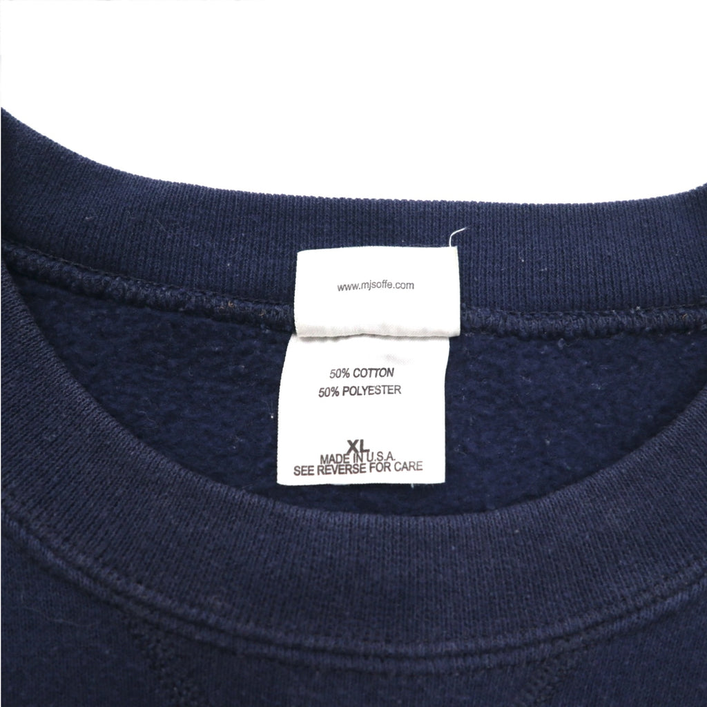 Vintage 90s USA Made US NAVY Sweatshirt SOFFE Sweatshirt XL Navy Double-sided Print Military