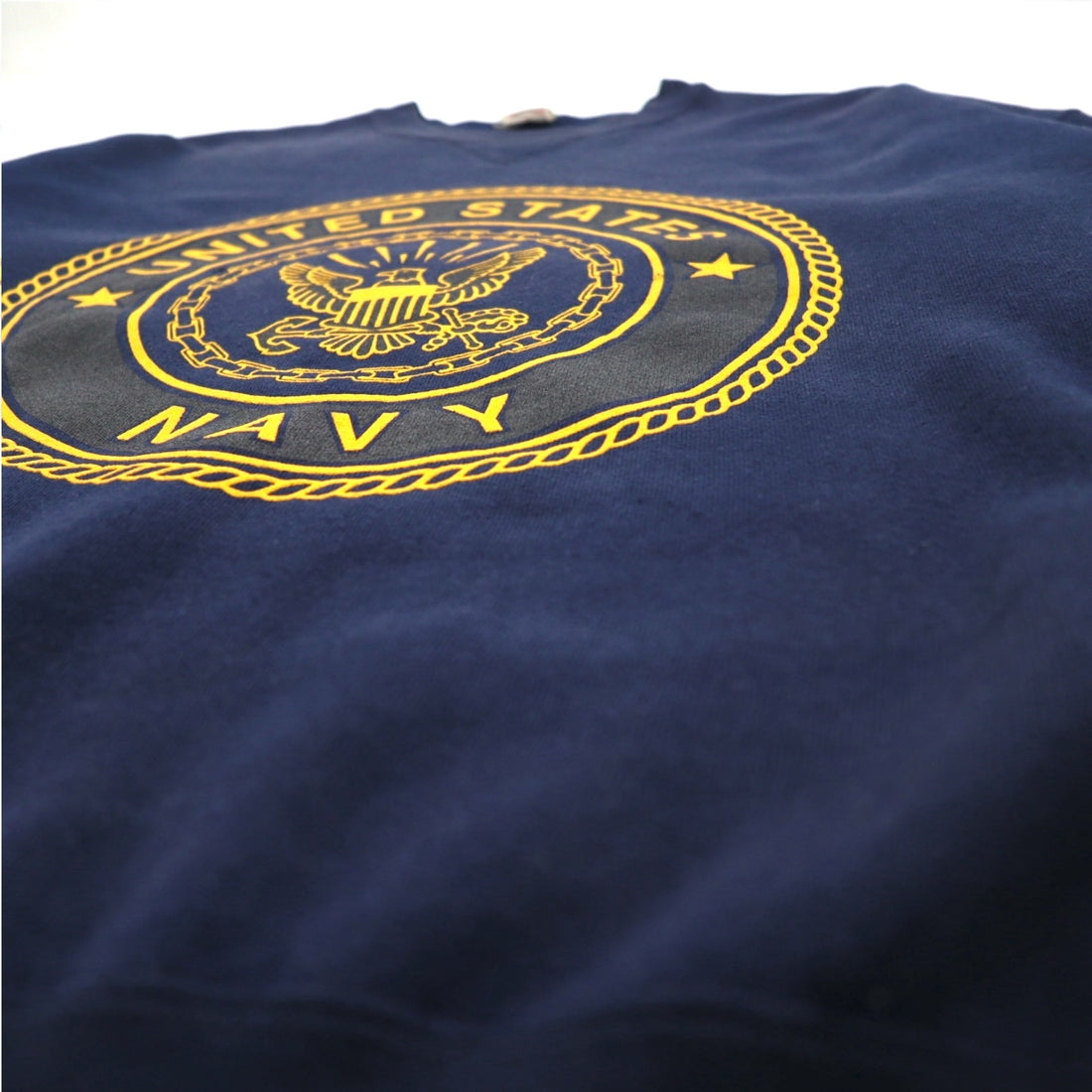 Vintage 90s USA Made US NAVY Sweatshirt SOFFE Sweatshirt XL Navy Double-sided Print Military