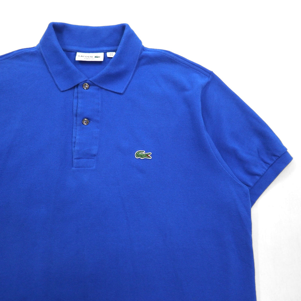 LACOSTE Classic Fit Polo Shirt L Blue Cotton Pique F8455
