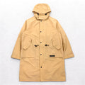 TOMMY HILFIGER 00s Overcoat L Beige Nylon Waterproof Double Zip Drawstring Detachable Hood