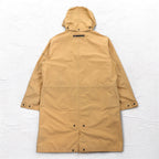 TOMMY HILFIGER 00s Overcoat L Beige Nylon Waterproof Double Zip Drawstring Detachable Hood