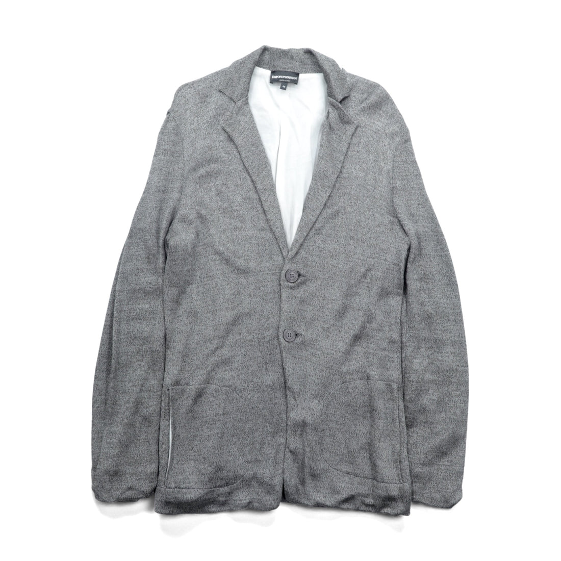 EMPORIO ARMANI シルキーニット テーラードジャケット M グレー イタリア製