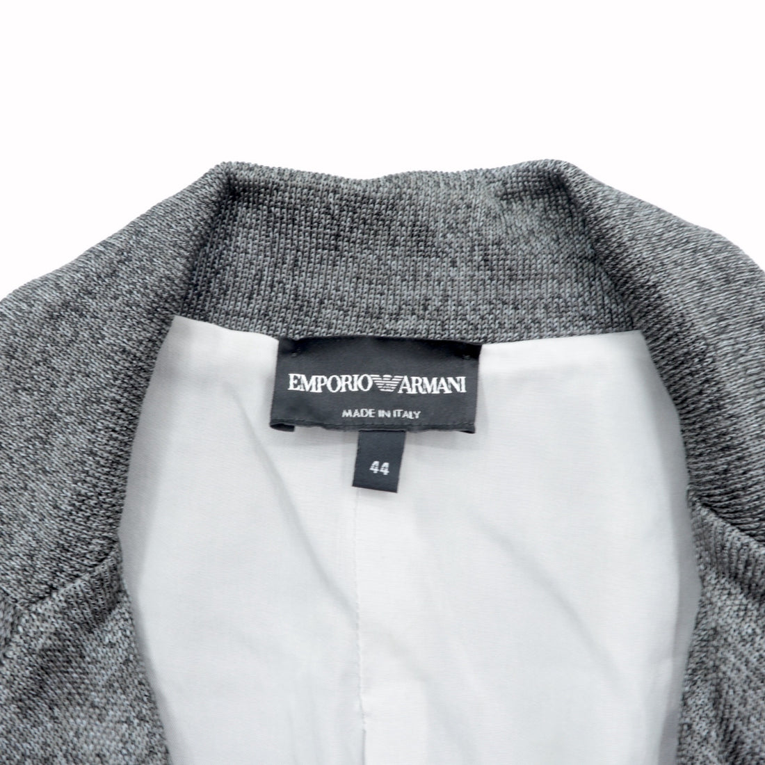 EMPORIO ARMANI Silky Knit Tailored Jacket M Grey Made in Italy