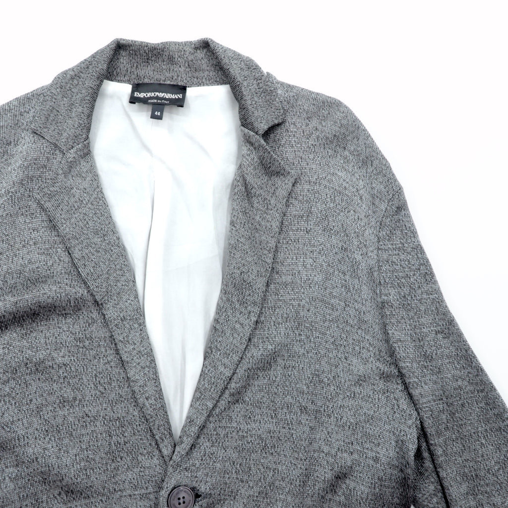EMPORIO ARMANI Silky Knit Tailored Jacket M Grey Made in Italy