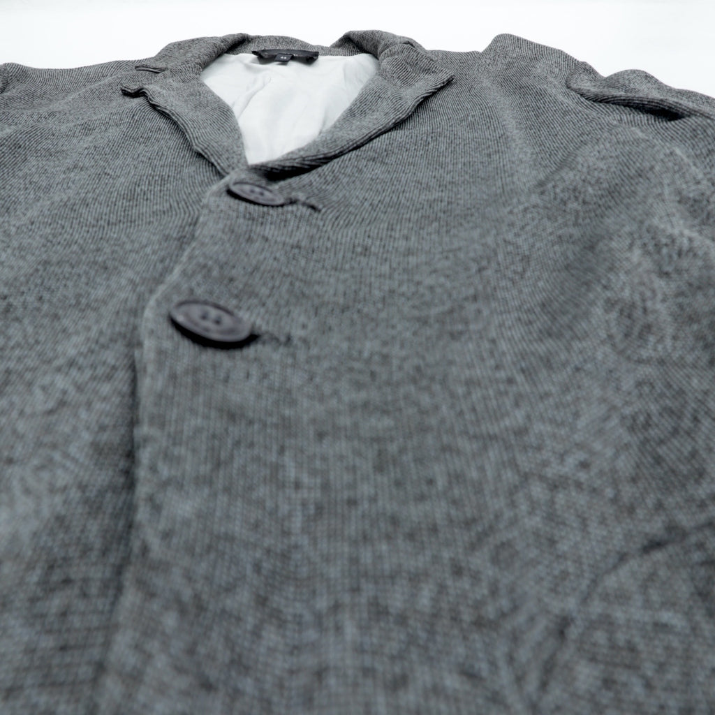 EMPORIO ARMANI Silky Knit Tailored Jacket M Grey Made in Italy