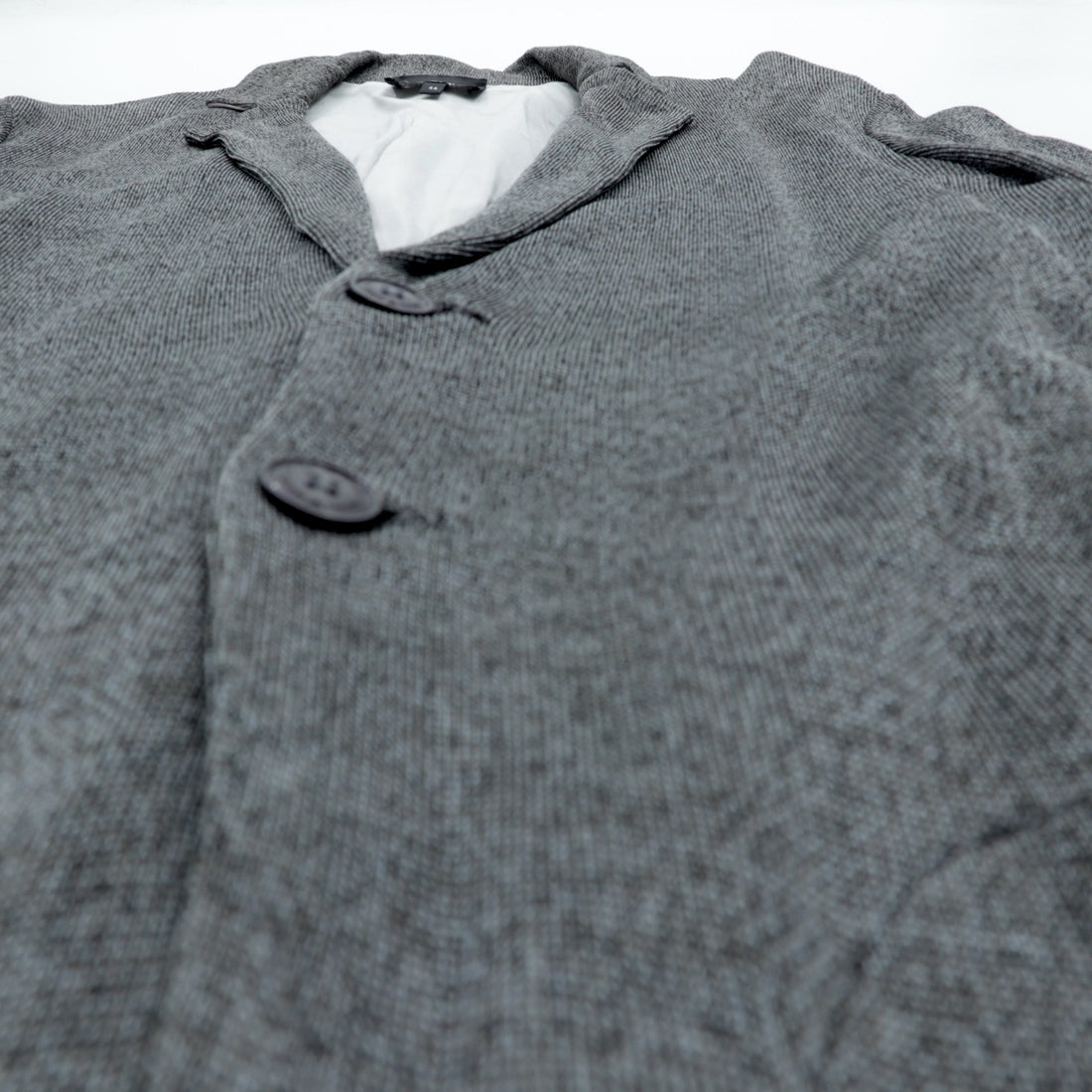 EMPORIO ARMANI Silky Knit Tailored Jacket M Grey Made in Italy
