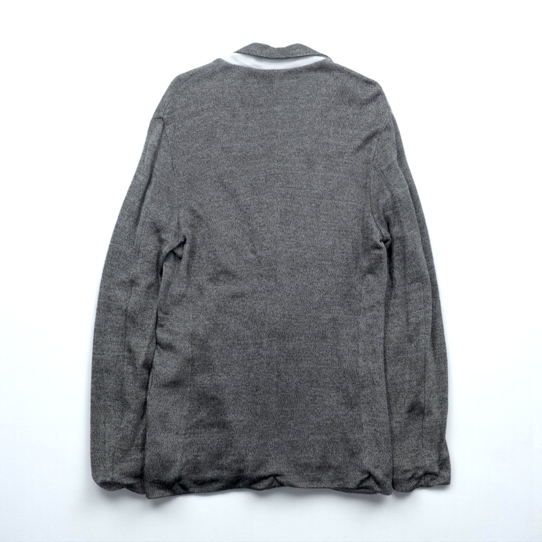 EMPORIO ARMANI Silky Knit Tailored Jacket M Grey Made in Italy
