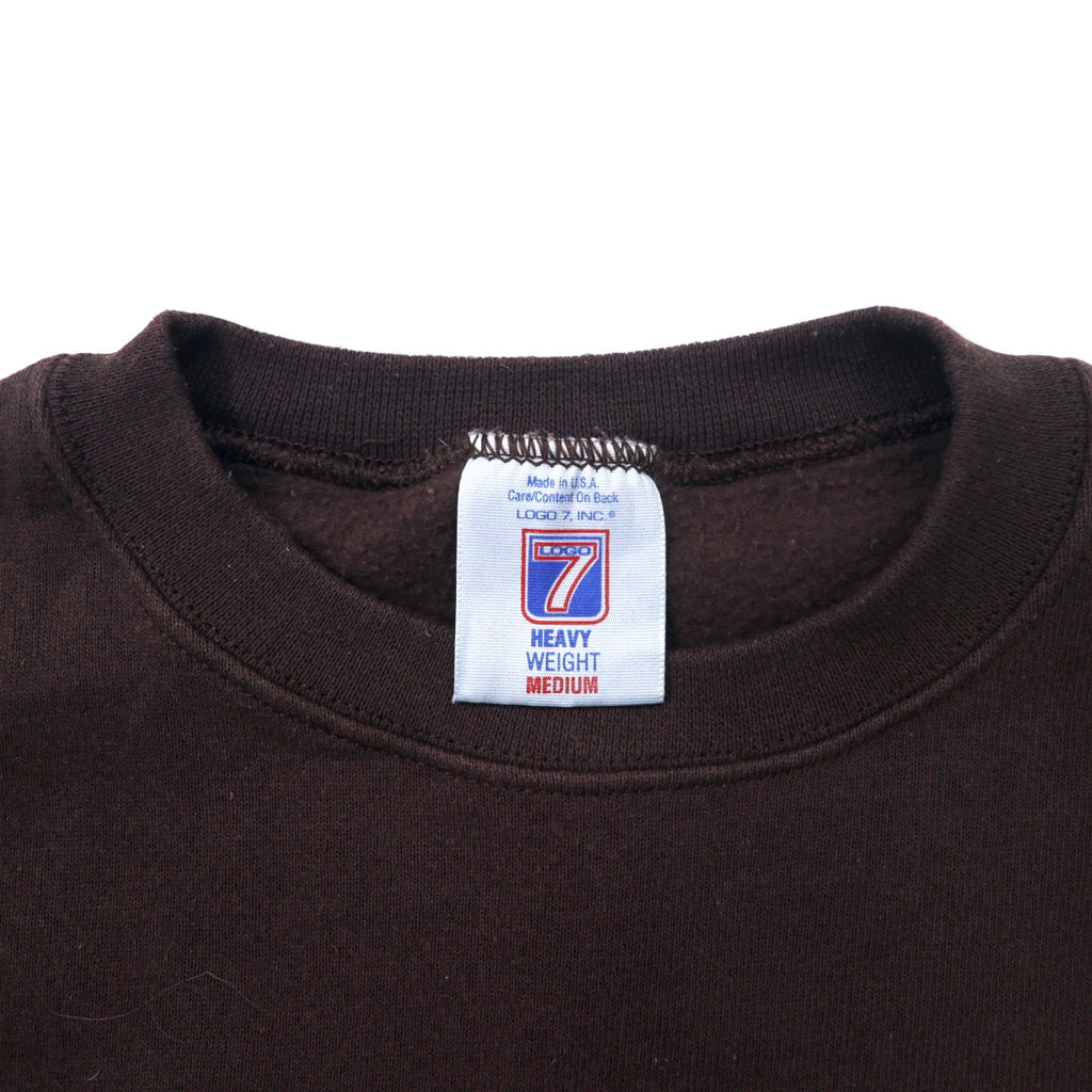 LOGO 7 USA製 90年代 プリント スウェット M ブラウン コットン 裏起毛 CAPE COD