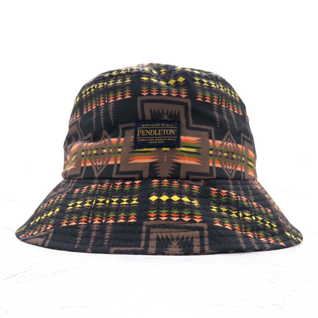 PENDLETON Bucket Hat FREE Black All-over Pattern Native Polyester Water Repellent ECOPET HAT