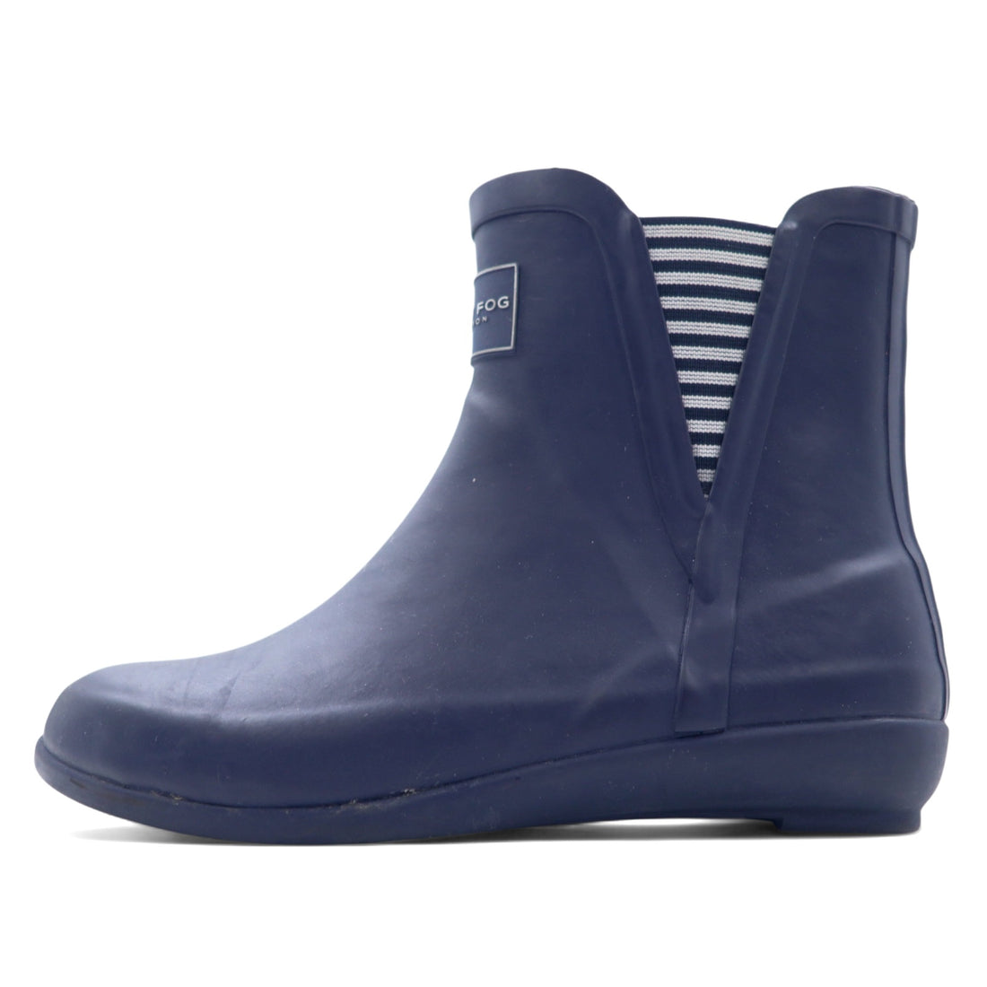 日本然リトテ-古着オンライン-LONDON FOG レインブーツ 25cm ネイビー ラバー ドット WL06101W-LONDON FOG Rain Boots US7 Navy Rubber Dot WL06101W