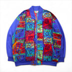 90s Vintage Sport Jacket BOLD SPIRIT 90年代 ナイロンジャケット ジップアップブルゾン M パープル 総柄