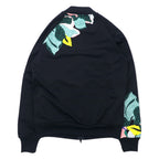 adidas originals × HER STUDIO LONDON ATP-style track jacket jersey L black polyester floral graphics double zip trefoil logo 3 stripes GC6849