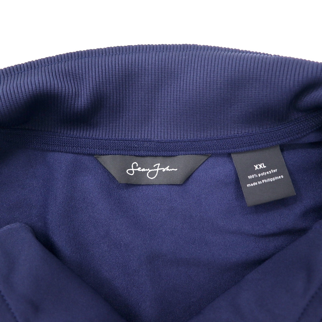 Sean John 00s Track Jacket Jersey XXL Navy Polyester Logo Embroidery Big Size