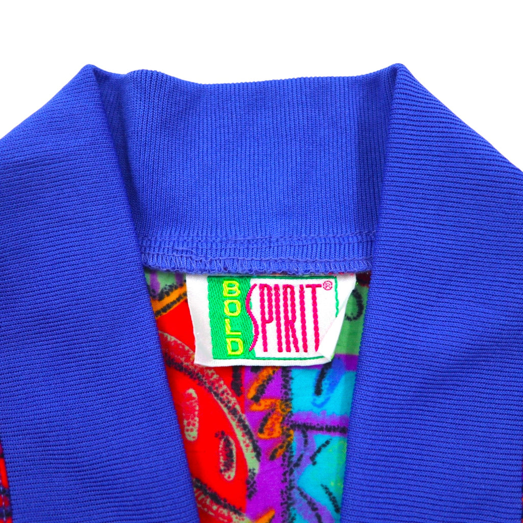 90s Vintage Sport Jacket BOLD SPIRIT 90年代 ナイロンジャケット ジップアップブルゾン M パープル 総柄