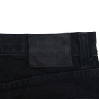 HARLEY DAVIDSON 2000s Black Denim Pants, Size L, Leather Patch, Zipper Fly, Made in Mexico