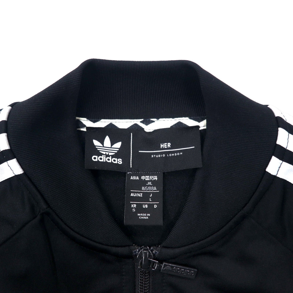 adidas originals × HER STUDIO LONDON ATP-style track jacket jersey L black polyester floral graphics double zip trefoil logo 3 stripes GC6849
