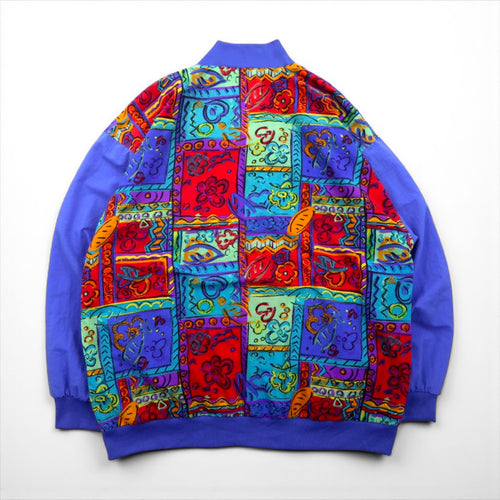 90s Vintage Sport Jacket BOLD SPIRIT 90年代 ナイロンジャケット ジップアップブルゾン M パープル 総柄