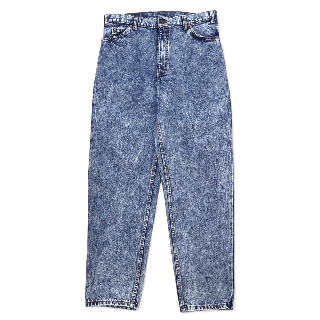 日本然リトテ-古着オンライン-Levi's USA製 80年代 オレンジタブ ケミカルウォッシュ テーパード デニムパンツ 36 ブルー コットン ジッパーフライ 40550-0209-Levi's USA Made 80's Orange Tab Chemical Wash Tapered Denim Pants 36 Blue Cotton Zipper Fly 40550-0209