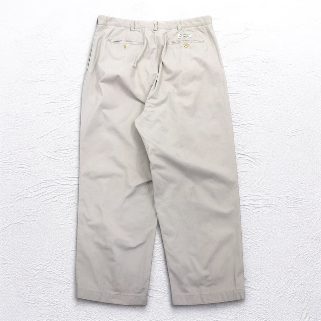 Polo by Ralph Lauren 90s Polo Chino Wide Tuck Chino Pants L Beige ANDREW PANT