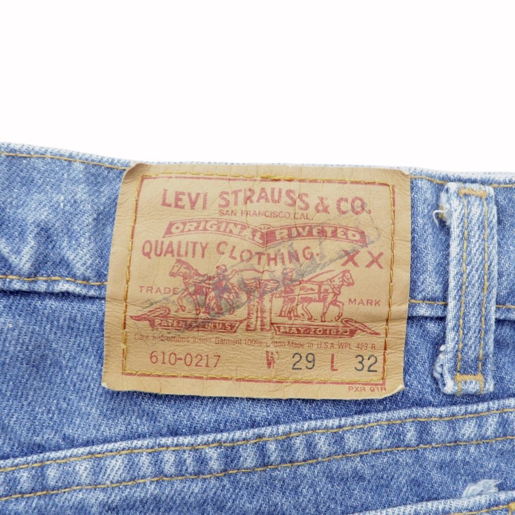 Levi's 90年代 USA製 610 テーパード デニムパンツ ジーンズ S インディゴ 610-0217 ボタン裏525
