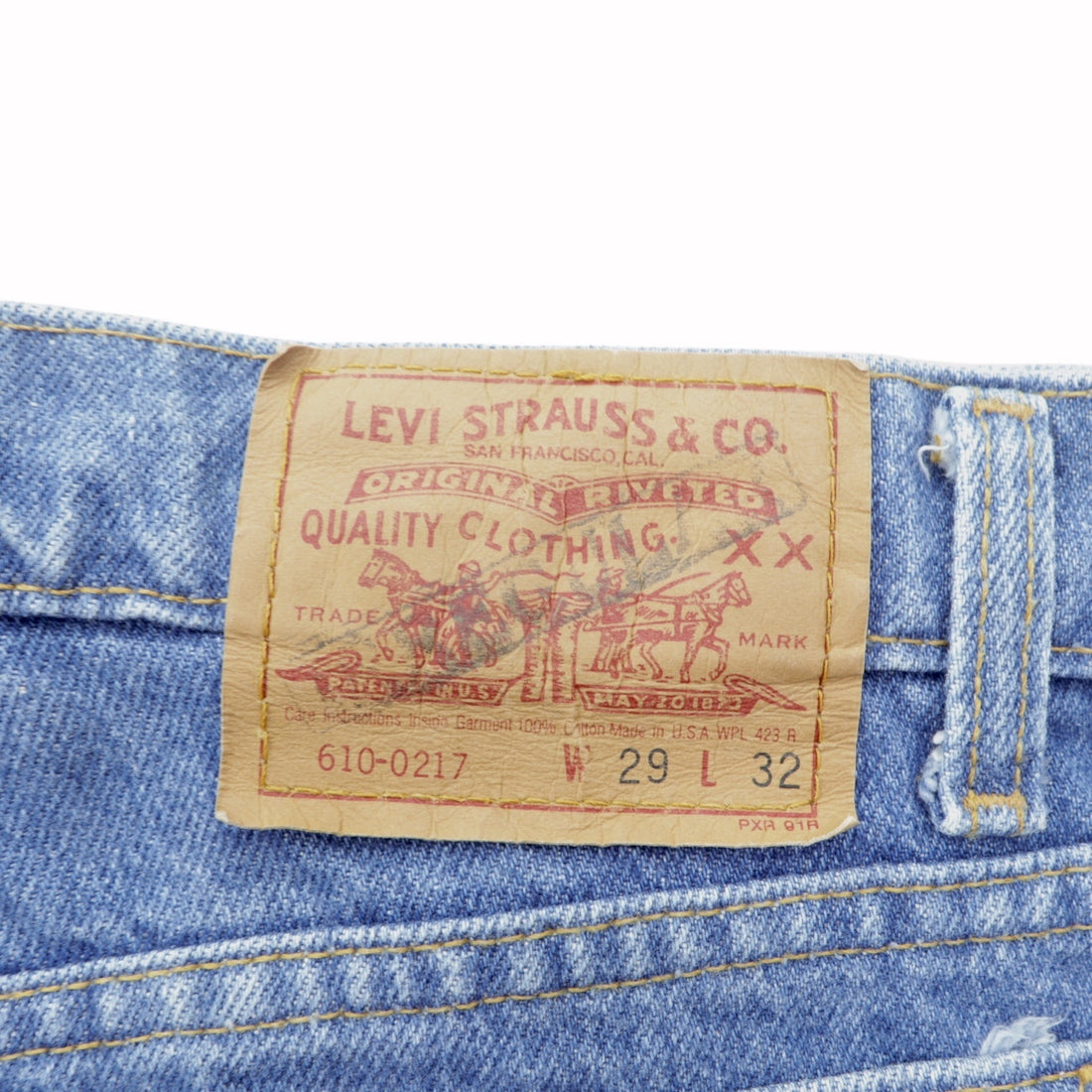 Levi's 90年代 USA製 610 テーパード デニムパンツ ジーンズ S インディゴ 610-0217 ボタン裏525