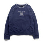 Polo Jeans RALPH LAUREN 90s Ribbed Sweatshirt Jumper L Navy Fleece Lined Stars and Stripes