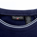 Polo Jeans RALPH LAUREN 90s Ribbed Sweatshirt Jumper L Navy Fleece Lined Stars and Stripes