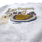 JERZEES USA Made 90s Las Vegas Print Sweatshirt M Grey Cotton Casino