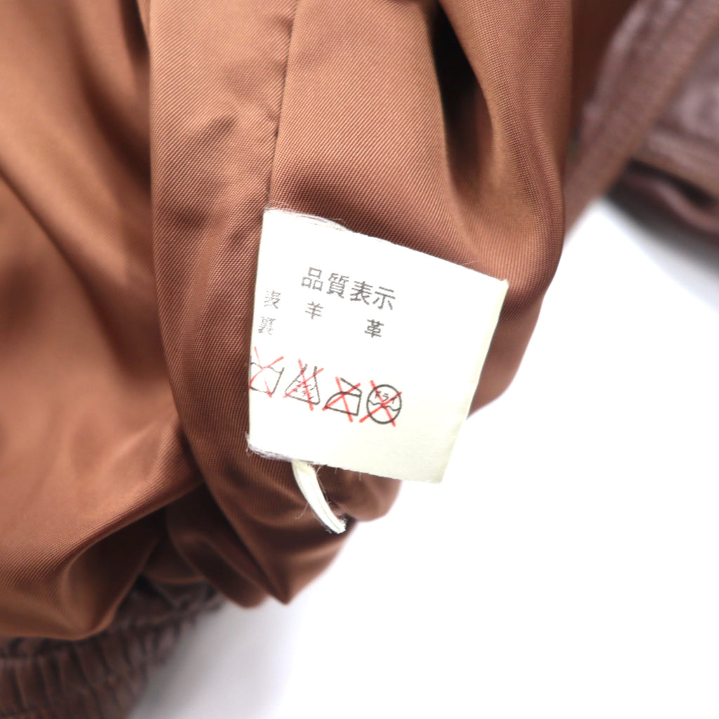 Lambskin Bomber Jacket 90年代 ボンバージャケット ラムレザー フライトジャケット L ブラウン 羊革 フード収納式