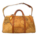日本然リトテ-古着オンライン-PRIMA CLASSE イタリア製 2WAY ボストンバック ショルダーバッグ ベージュ PVC 地図柄-PRIMA CLASSE Italy Made 2WAY Boston Back Shoulder Bag Beige PVC Map Pattern