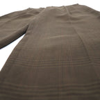 RALPH LAUREN 90s 2-pleat wide-leg slacks, size L, brown check polyester