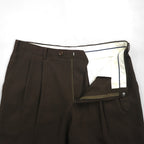 RALPH LAUREN 90s 2-pleat wide-leg slacks, size L, brown check polyester