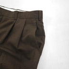 RALPH LAUREN 90s 2-pleat wide-leg slacks, size L, brown check polyester