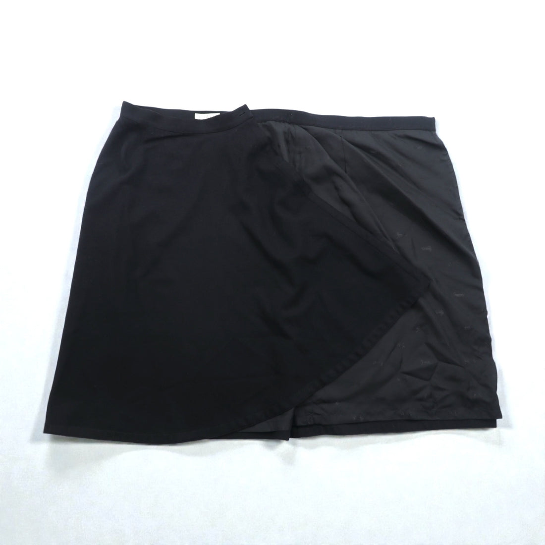 GUCCI 80s Made in Italy Vintage Wrap Skirt FREE Black Wool Old Gucci