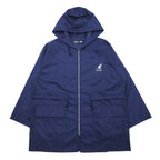 KANGOL Rain Jacket FREE Navy Nylon Water Repellent Back Logo Print Drawstring Made in Japan