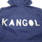 KANGOL Rain Jacket FREE Navy Nylon Water Repellent Back Logo Print Drawstring Made in Japan