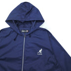 KANGOL Rain Jacket FREE Navy Nylon Water Repellent Back Logo Print Drawstring Made in Japan
