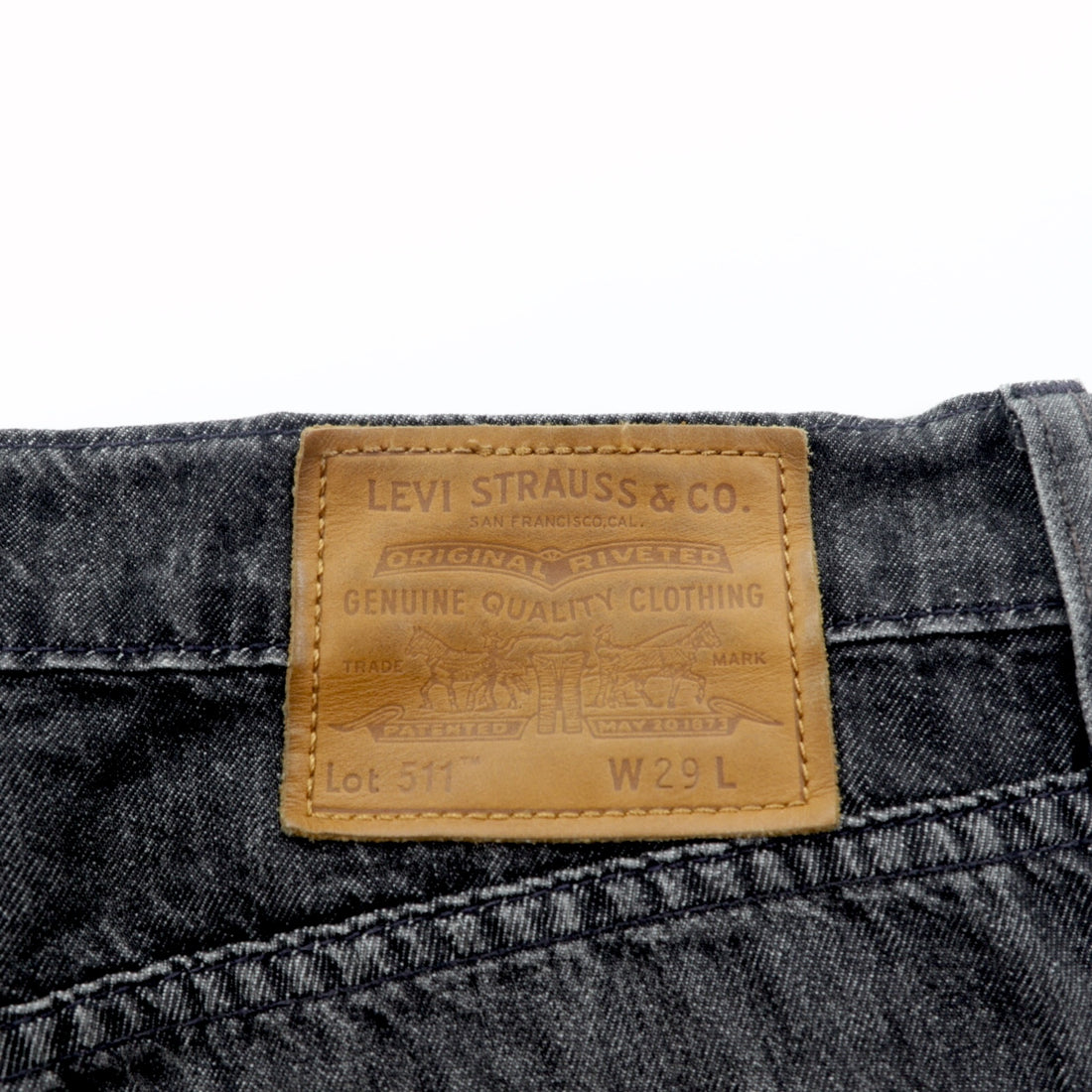 Levi Strauss Premium 511 Black Denim Pants 29 Big E Reprint