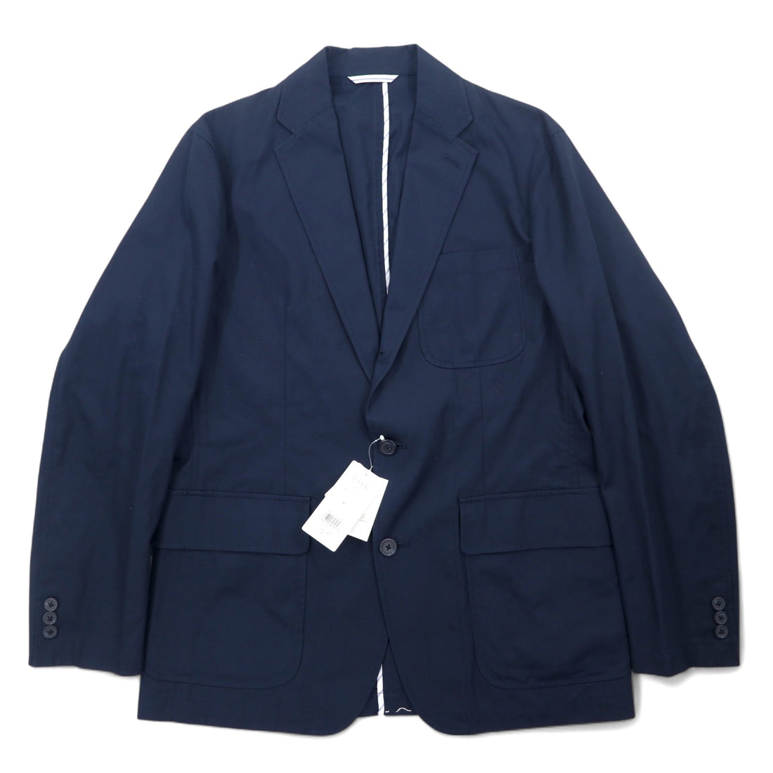 日本然リトテ-古着オンライン-CHAPS 3B テーラードジャケット L ネイビー コットン 未使用品-CHAPS 3B Tailored Jacket L Navy Cotton Unused
