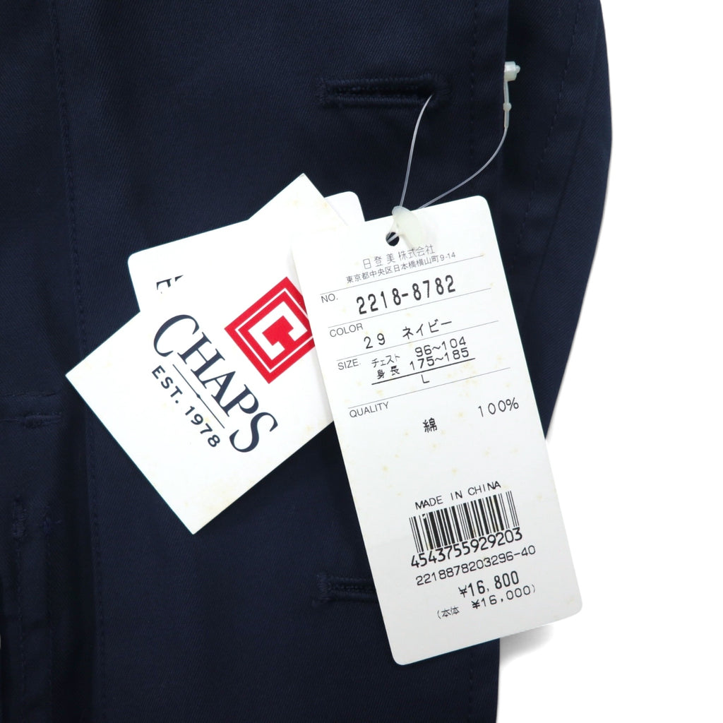 CHAPS 3B Tailored Jacket L Navy Cotton Unused