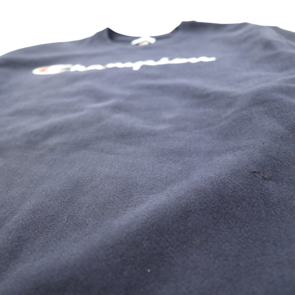 Champion Reverse Weave Script Logo Print Sweatshirt 3XL Navy Blue Single Tag Reprint Made in El Salvador