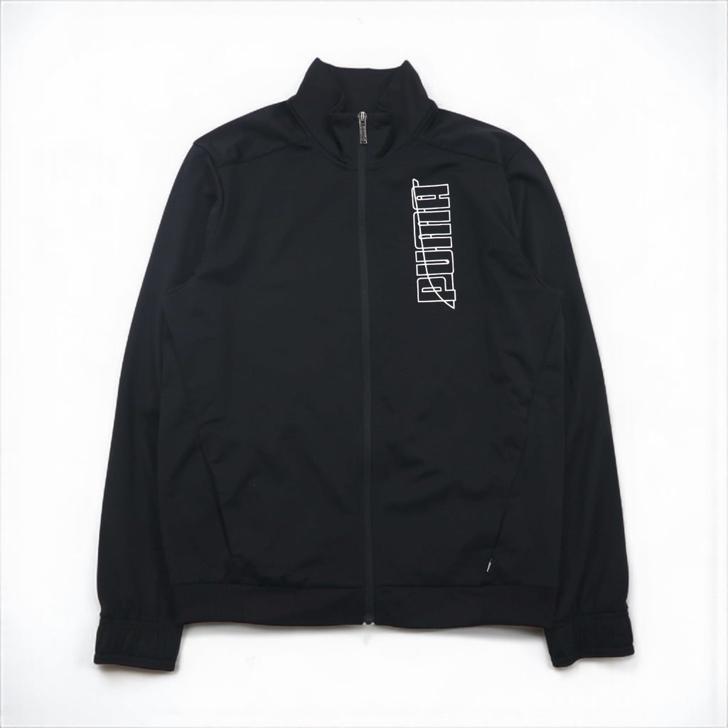 PUMA Stand Collar Jersey Set, Size M, Black, Graphic, High Neck Jogger, 585325-01