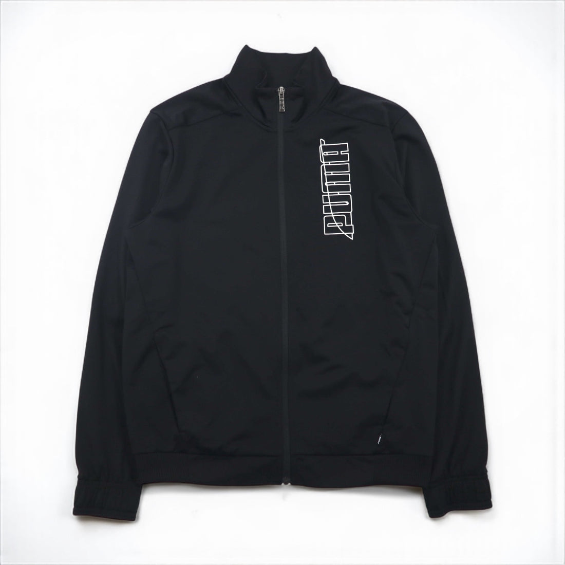PUMA Stand Collar Jersey Set, Size M, Black, Graphic, High Neck Jogger, 585325-01